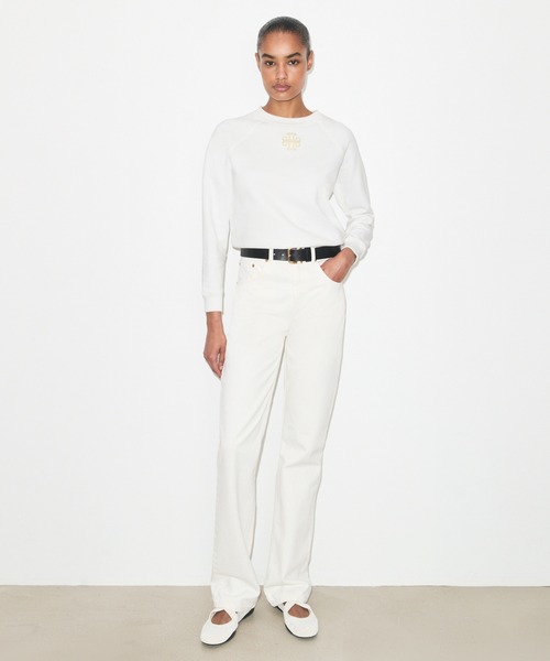 TORY BURCH（トリーバーチ）の「コットン ラグラン スウェットシャツ（スウェット・レディース・ホワイト・L/M/S/XS）」の2枚目の写真