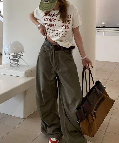LYEON（リヨン）の「カレッジプリントTシャツ（Tシャツ/カットソー・レディース・グレー/オフホワイト/ブラック・FREE）」の11枚目の写真