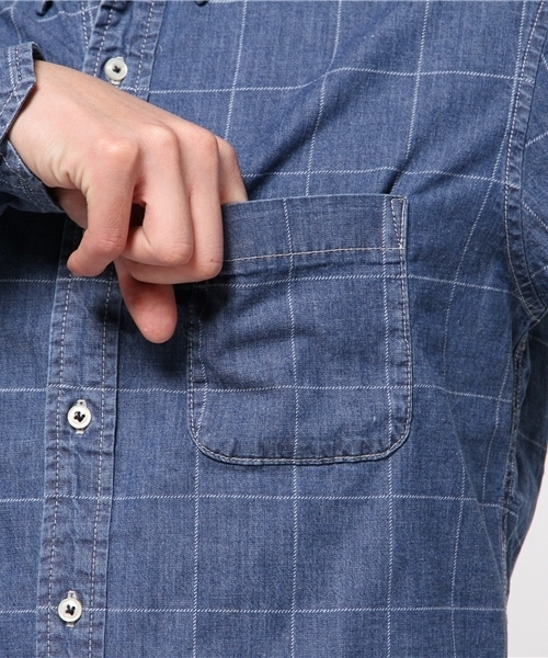 MEN'S BIGI（メンズビギ）の「ストレッチデニムシャツ  （シャツ/ブラウス・メンズ・インディゴブルー/ブルー系その他・MEDIUM/SMALL/LARGE）」の5枚目の写真