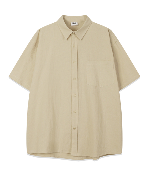 GRAYBLVD（グレイブラバット）の「リネンライク駒半袖シャツ (5COLOR)（シャツ/ブラウス・レディース・ブラック/スカイブルー/カーキ/ホワイト/ベージュ・MEDIUM/LARGE/X-LARGE）」の20枚目の写真