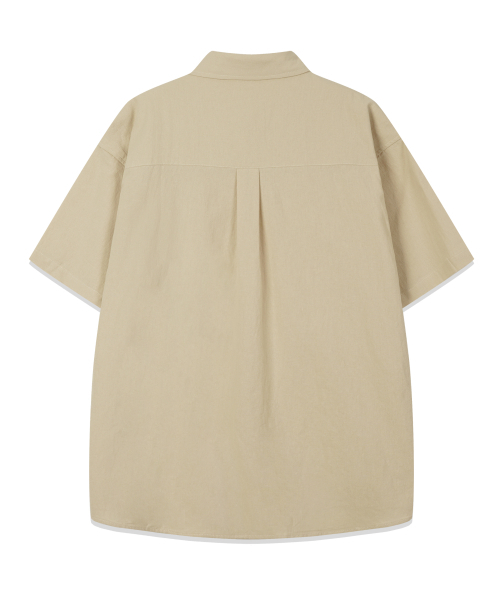 GRAYBLVD（グレイブラバット）の「リネンライク駒半袖シャツ (5COLOR)（シャツ/ブラウス・レディース・ブラック/スカイブルー/カーキ/ホワイト/ベージュ・MEDIUM/LARGE/X-LARGE）」の6枚目の写真