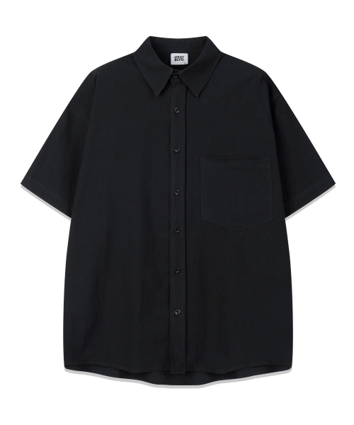GRAYBLVD（グレイブラバット）の「リネンライク駒半袖シャツ (5COLOR)（シャツ/ブラウス・レディース・ブラック/スカイブルー/カーキ/ホワイト/ベージュ・MEDIUM/LARGE/X-LARGE）」の7枚目の写真