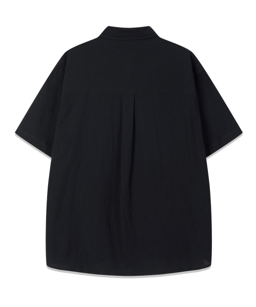 GRAYBLVD（グレイブラバット）の「リネンライク駒半袖シャツ (5COLOR)（シャツ/ブラウス・レディース・ブラック/スカイブルー/カーキ/ホワイト/ベージュ・MEDIUM/LARGE/X-LARGE）」の8枚目の写真