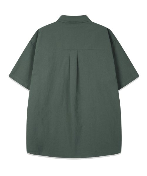 GRAYBLVD（グレイブラバット）の「リネンライク駒半袖シャツ (5COLOR)（シャツ/ブラウス・レディース・ブラック/スカイブルー/カーキ/ホワイト/ベージュ・MEDIUM/LARGE/X-LARGE）」の12枚目の写真