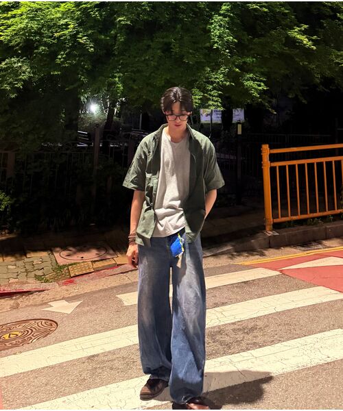 GRAYBLVD（グレイブラバット）の「リネンライク駒半袖シャツ (5COLOR)（シャツ/ブラウス・レディース・ブラック/スカイブルー/カーキ/ホワイト/ベージュ・MEDIUM/LARGE/X-LARGE）」の17枚目の写真