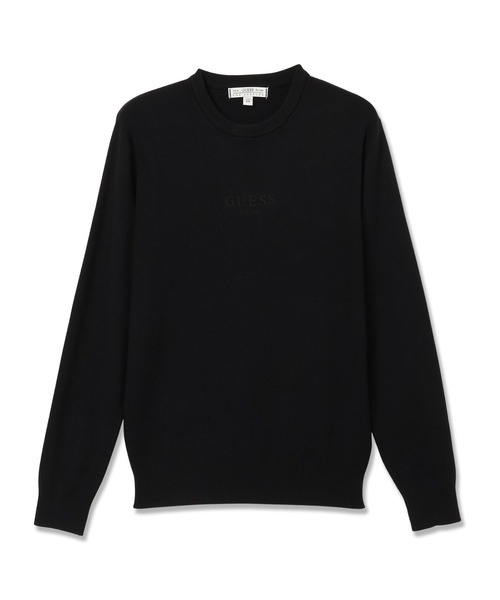 Guess(ゲス)の「MASON Logo Sweater セーター(ニット/セーター・メンズ・ブラック・SMALL/MEDIUM/LARGE/X-LARGE)」の1枚目の写真