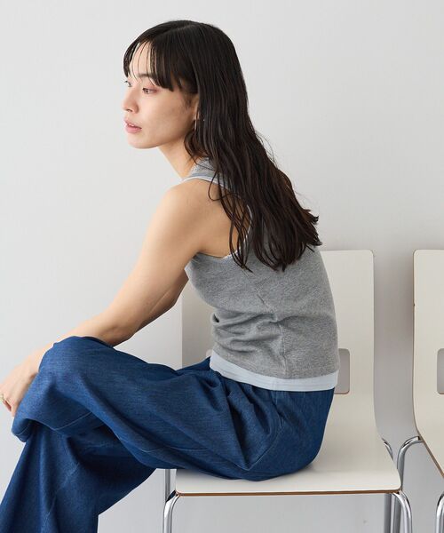 CRAFT STANDARD BOUTIQUE（クラフトスタンダードブティック）の「2点セット/レイヤードタンクトップ（タンクトップ・レディース・ブラック/杢グレー/ブラウン・FREE）」の6枚目の写真