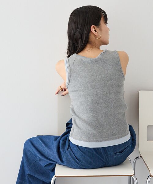 CRAFT STANDARD BOUTIQUE（クラフトスタンダードブティック）の「2点セット/レイヤードタンクトップ（タンクトップ・レディース・ブラック/杢グレー/ブラウン・FREE）」の7枚目の写真