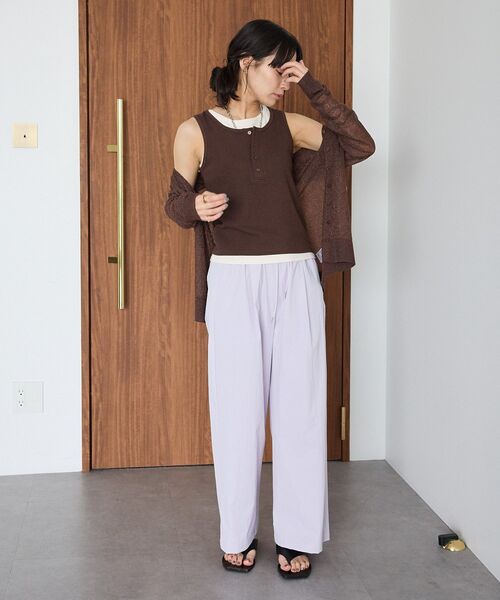 CRAFT STANDARD BOUTIQUE（クラフトスタンダードブティック）の「2点セット/レイヤードタンクトップ（タンクトップ・レディース・ブラック/杢グレー/ブラウン・FREE）」の14枚目の写真