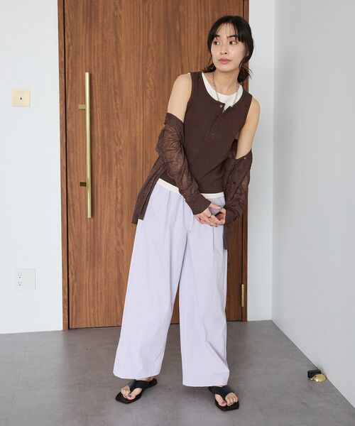 CRAFT STANDARD BOUTIQUE（クラフトスタンダードブティック）の「2点セット/レイヤードタンクトップ（タンクトップ・レディース・ブラック/杢グレー/ブラウン・FREE）」の15枚目の写真