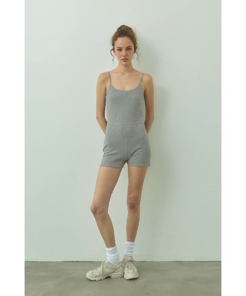 ALEXIA STAM(アリシアスタン)の「Rib Cami Romper /パッドinキャミロンパース(サロペット/オーバーオール・レディース・グレー/ブラック/オートミール・S/L/M)」の8枚目の写真