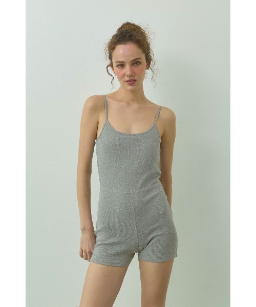 ALEXIA STAM(アリシアスタン)の「Rib Cami Romper /パッドinキャミロンパース(サロペット/オーバーオール・レディース・グレー/ブラック/オートミール・S/L/M)」の12枚目の写真