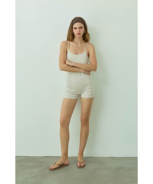 ALEXIA STAM(アリシアスタン)の「Rib Cami Romper /パッドinキャミロンパース(サロペット/オーバーオール・レディース・グレー/ブラック/オートミール・S/L/M)」の13枚目の写真