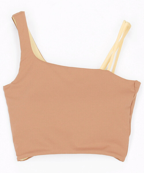 FREAK'S STORE(フリークスストア)の「Aya kawasaki for FREAK'S STORE/アヤカワサキ 【Beach & Festival】別注 カップ付きアシンメトリーキャミソール<水陸両用>(キャミソール・レディース・ブラウン/パープル・MEDIUM/SMALL)」の5枚目の写真