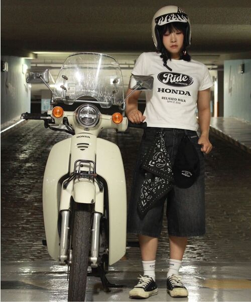 PHYPS MOTORCYCLE(フィップスモーターサイクル)の「Womens Vintage Ride Washed Crop Tee White(Tシャツ/カットソー・レディース・その他・SMALL/MEDIUM)」の7枚目の写真