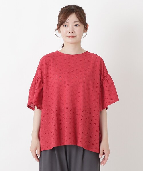 one'sterrace(ワンズテラス)の「総柄刺繍ブラウス(シャツ/ブラウス・レディース・グリーン系その他6/ホワイト系9/イエロー系8/レッド系9/ブラック系8・02)」の6枚目の写真