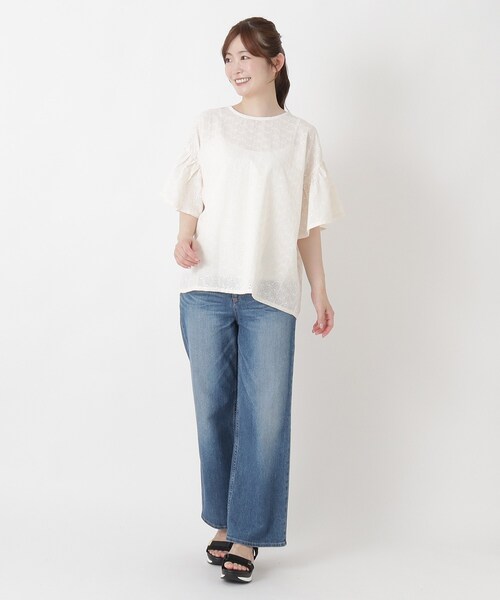 one'sterrace(ワンズテラス)の「総柄刺繍ブラウス(シャツ/ブラウス・レディース・グリーン系その他6/ホワイト系9/イエロー系8/レッド系9/ブラック系8・02)」の15枚目の写真