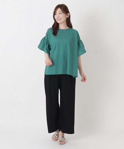one'sterrace(ワンズテラス)の「総柄刺繍ブラウス(シャツ/ブラウス・レディース・グリーン系その他6/ホワイト系9/イエロー系8/レッド系9/ブラック系8・02)」の11枚目の写真