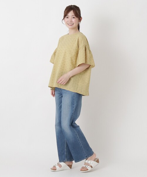one'sterrace(ワンズテラス)の「総柄刺繍ブラウス(シャツ/ブラウス・レディース・グリーン系その他6/ホワイト系9/イエロー系8/レッド系9/ブラック系8・02)」の9枚目の写真