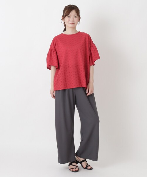 one'sterrace(ワンズテラス)の「総柄刺繍ブラウス(シャツ/ブラウス・レディース・グリーン系その他6/ホワイト系9/イエロー系8/レッド系9/ブラック系8・02)」の7枚目の写真