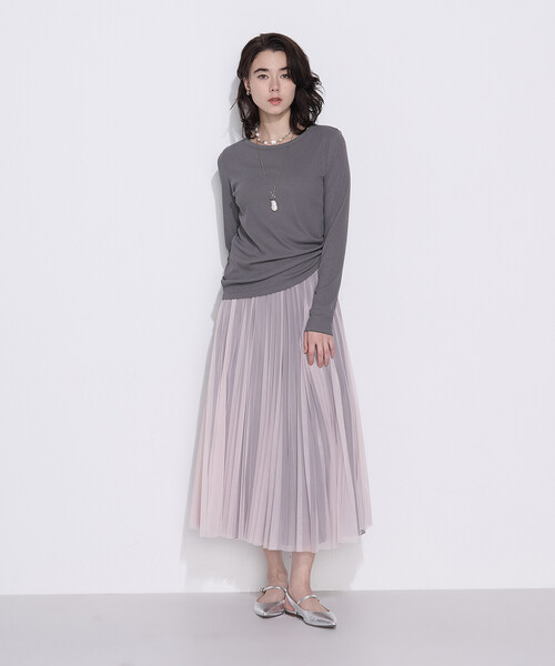 COMME CA Wardrobe(コムサワードローブ)の「〔 +サイズ 〕綿キュプラベアテレコ プルオーバー(Tシャツ/カットソー・レディース・ブラック/グレー・15号)」の12枚目の写真