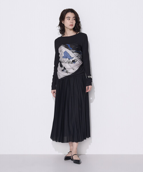 COMME CA Wardrobe(コムサワードローブ)の「〔 +サイズ 〕綿キュプラベアテレコ プルオーバー(Tシャツ/カットソー・レディース・ブラック/グレー・15号)」の7枚目の写真