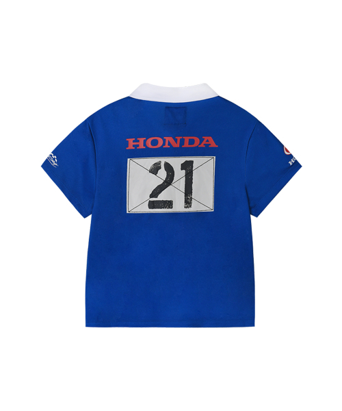 PHYPS MOTORCYCLE（フィップスモーターサイクル）の「Womens Moto Patch Polo Shirt Blue（ポロシャツ・レディース・その他・MEDIUM/SMALL）」の3枚目の写真