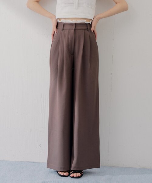 Chico(チコ)の「【SALON by Chico】セットアップ対応可 / ウエストイヤードレースワイドスラックスパンツ(その他パンツ・レディース・グレー系その他2/グレー/ブラウン/ブラック系その他2・MEDIUM/SMALL)」の7枚目の写真