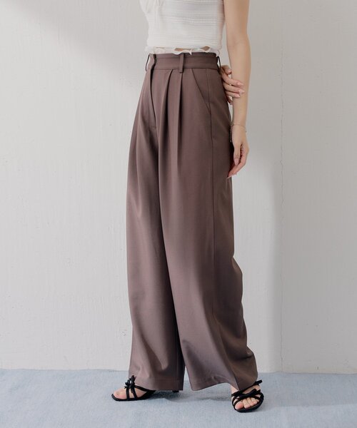 Chico(チコ)の「【SALON by Chico】セットアップ対応可 / ウエストイヤードレースワイドスラックスパンツ(その他パンツ・レディース・グレー系その他2/グレー/ブラウン/ブラック系その他2・MEDIUM/SMALL)」の8枚目の写真