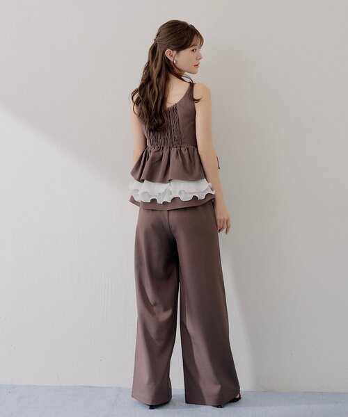 Chico(チコ)の「【SALON by Chico】セットアップ対応可 / ウエストイヤードレースワイドスラックスパンツ(その他パンツ・レディース・グレー系その他2/グレー/ブラウン/ブラック系その他2・MEDIUM/SMALL)」の10枚目の写真