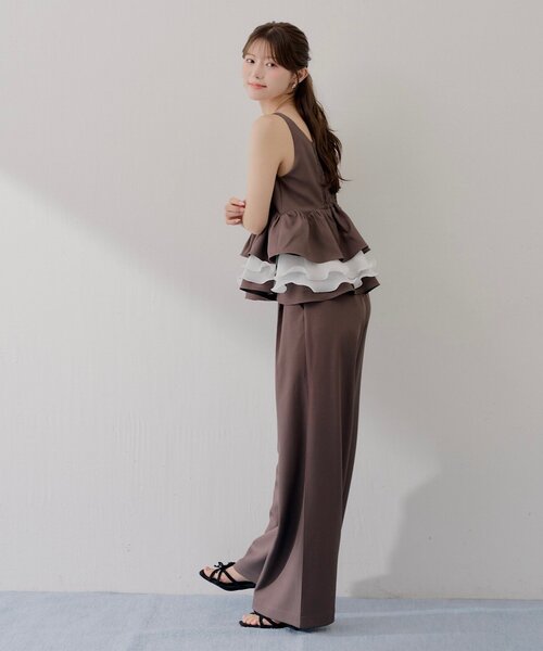 Chico(チコ)の「【SALON by Chico】セットアップ対応可 / ウエストイヤードレースワイドスラックスパンツ(その他パンツ・レディース・グレー系その他2/グレー/ブラウン/ブラック系その他2・MEDIUM/SMALL)」の12枚目の写真