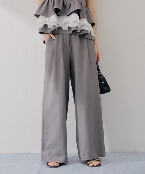 Chico(チコ)の「【SALON by Chico】セットアップ対応可 / ウエストイヤードレースワイドスラックスパンツ(その他パンツ・レディース・グレー系その他2/グレー/ブラウン/ブラック系その他2・MEDIUM/SMALL)」の18枚目の写真