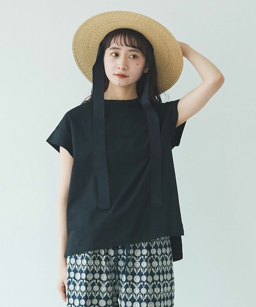 yuni(ユニ )の「ハイパワーポンチfrench sleeves pullover(Tシャツ/カットソー・レディース・ホワイト/ブラック・FREE)」の1枚目の写真