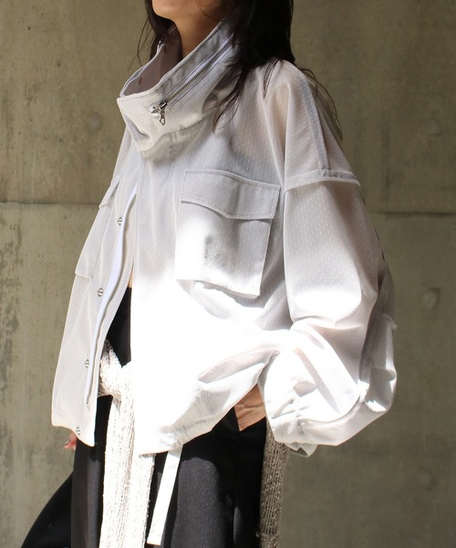Scrap Book（スクラップブック）の「【WYTE】Sheer-Layered 3L M-65 Field JK（その他アウター・レディース・ホワイト/ブラック・38）」の2枚目の写真