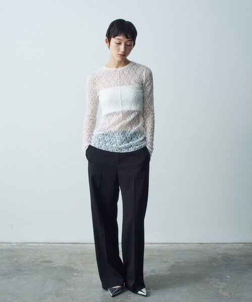 CODE A(コードエー)の「【ReRe】stretch lace tops(Tシャツ/カットソー・レディース・パープル/ホワイト/ライトグレー・00)」の21枚目の写真
