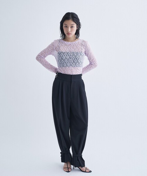 CODE A(コードエー)の「【ReRe】stretch lace tops(Tシャツ/カットソー・レディース・パープル/ホワイト/ライトグレー・00)」の18枚目の写真