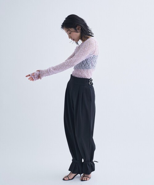 CODE A(コードエー)の「【ReRe】stretch lace tops(Tシャツ/カットソー・レディース・パープル/ホワイト/ライトグレー・00)」の19枚目の写真