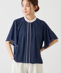 ラッフルスリーブ」に該当するブルー・ネイビー/青色系のファッション