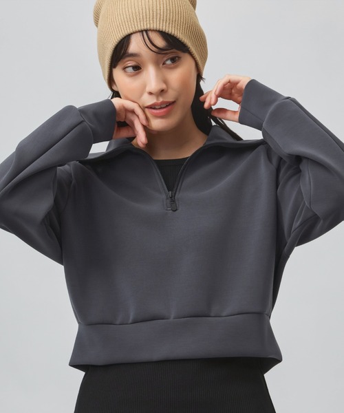 TIGORA（ティゴラ）の「ティゴラソフト TIGORA SOFT ハーフジップスウェット（スウェット・レディース・チャコールグレー/ライトベージュ/ライラック・XL/L/M/S）」の2枚目の写真