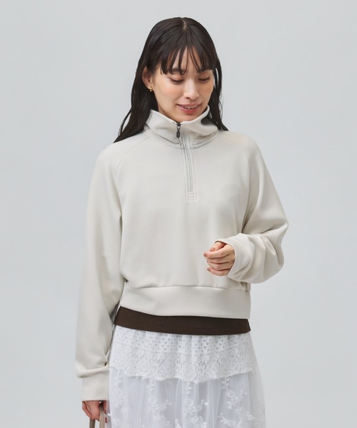 TIGORA（ティゴラ）の「ティゴラソフト TIGORA SOFT ハーフジップスウェット（スウェット・レディース・チャコールグレー/ライトベージュ/ライラック・XL/L/M/S）」の16枚目の写真