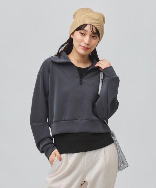 TIGORA（ティゴラ）の「ティゴラソフト TIGORA SOFT ハーフジップスウェット（スウェット・レディース・チャコールグレー/ライトベージュ/ライラック・XL/L/M/S）」の10枚目の写真