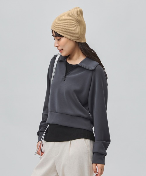 TIGORA（ティゴラ）の「ティゴラソフト TIGORA SOFT ハーフジップスウェット（スウェット・レディース・チャコールグレー/ライトベージュ/ライラック・XL/L/M/S）」の11枚目の写真