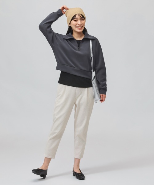 TIGORA（ティゴラ）の「ティゴラソフト TIGORA SOFT ハーフジップスウェット（スウェット・レディース・チャコールグレー/ライトベージュ/ライラック・XL/L/M/S）」の13枚目の写真