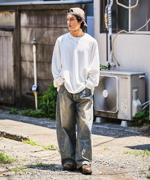 niko and...(ニコアンド)の「USAコットンワッフルクルーTシャツ(Tシャツ/カットソー・メンズ・ブルー/チャコール/ブラック/オフホワイト・MEDIUM/LARGE)」の5枚目の写真