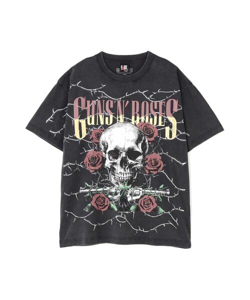 giant Vintage(ジャイアントヴィンテージ)の「Giant Vintage/ジャイアント ヴィンテージ/GUNS N ROSES SKULL ROSES(Tシャツ/カットソー・メンズ・ブラック・L/M/S)」の1枚目の写真