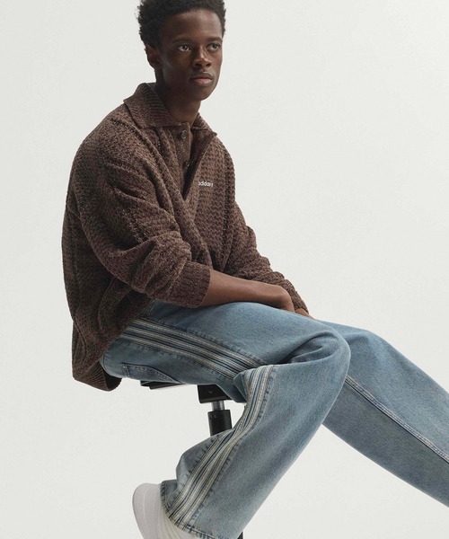 adidas（アディダス）の「adidas/アディダス ファイヤーバード アディカラー デニム ジーンズ ミッドライズ ストレートレッグ サイドライン 淡色 メンズ レディース 2026年 夏 夏服 秋服（デニムパンツ・メンズ・ブルー・30inch/32inch/34inch/36inch）」の16枚目の写真