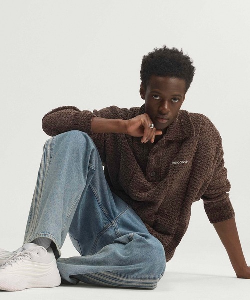adidas（アディダス）の「adidas/アディダス ファイヤーバード アディカラー デニム ジーンズ ミッドライズ ストレートレッグ サイドライン 淡色 メンズ レディース 2026年 夏 夏服 秋服（デニムパンツ・メンズ・ブルー・30inch/32inch/34inch/36inch）」の17枚目の写真
