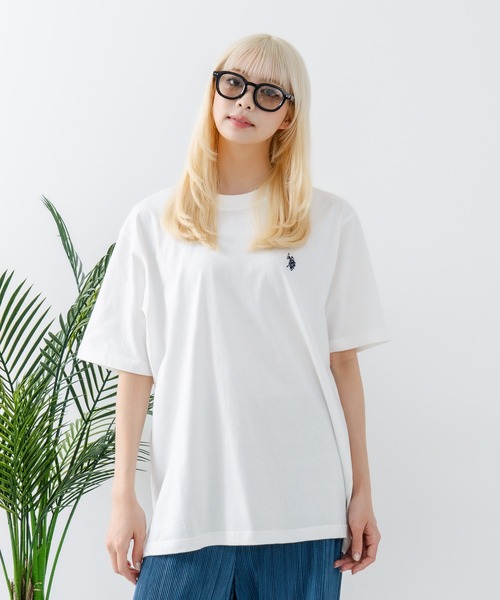 U.S. POLO ASSN.(ユーエスポロアッスン)の「【U.S. POLO ASSN./ユーエスポロアッスン】【綿100% ワンポイント刺繍が程よいアクセント】半袖Tシャツ ビッグシルエット 無地 定番 王道 カジュアル 上品 ユニセックス(Tシャツ/カットソー・メンズ・ブラック/ホワイト・LARGE)」の7枚目の写真