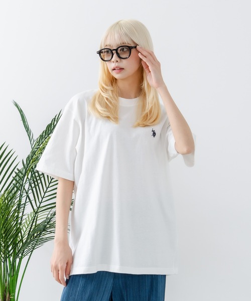 U.S. POLO ASSN.(ユーエスポロアッスン)の「【U.S. POLO ASSN./ユーエスポロアッスン】【綿100% ワンポイント刺繍が程よいアクセント】半袖Tシャツ ビッグシルエット 無地 定番 王道 カジュアル 上品 ユニセックス(Tシャツ/カットソー・メンズ・ブラック/ホワイト・LARGE)」の8枚目の写真