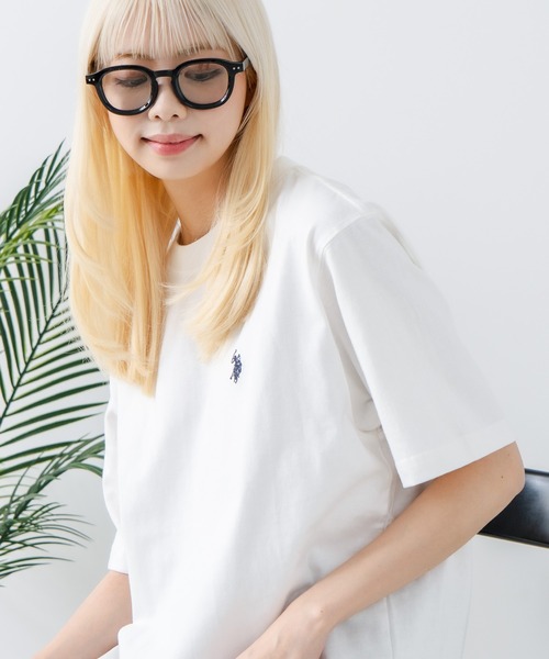 U.S. POLO ASSN.(ユーエスポロアッスン)の「【U.S. POLO ASSN./ユーエスポロアッスン】【綿100% ワンポイント刺繍が程よいアクセント】半袖Tシャツ ビッグシルエット 無地 定番 王道 カジュアル 上品 ユニセックス(Tシャツ/カットソー・メンズ・ブラック/ホワイト・LARGE)」の9枚目の写真